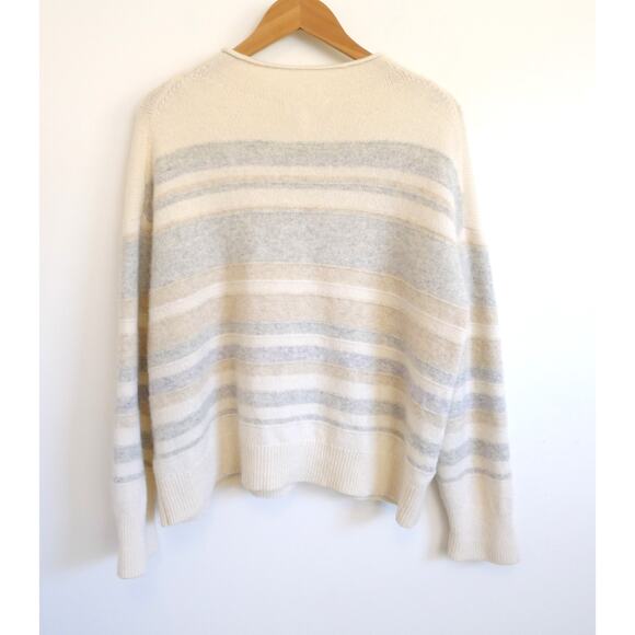THE WHITE COMPANY LONDON Responsible Wool Funnel Neck Stripe Sweater L $185 - Picture 6 of 8